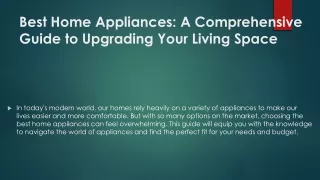 Best Home Appliances: Top Brands, Features, and Reviews