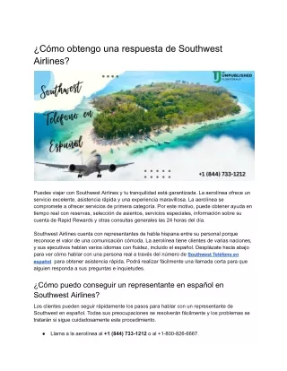 c mo obtengo una respuesta de southwest airlines