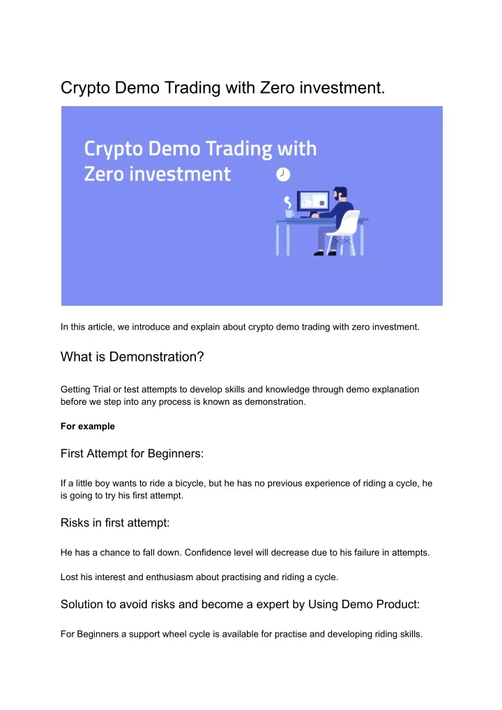 crypto demo trading with zero investment