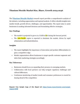 titanium dioxide market size share growth 2024