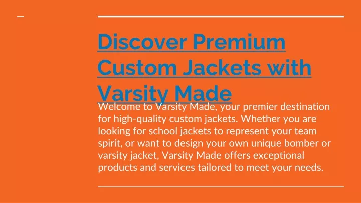 discover premium custom jackets with varsity made