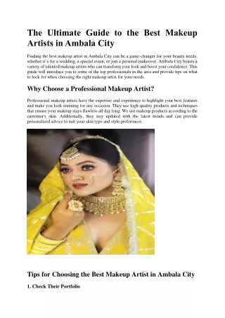 The Ultimate Guide to the Best Makeup Artists in Ambala City (1)