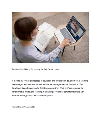 top benefits of using e learning for skill