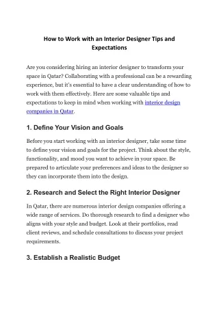 how to work with an interior designer tips