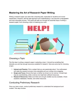 Research Paper Writing