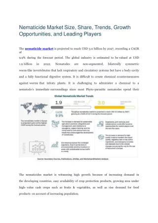 Nematicide Market Size, Share, Trends, Growth Opportunities, and Leading Players