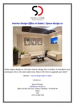 Interior Design Office In Dubai  Space-design.co