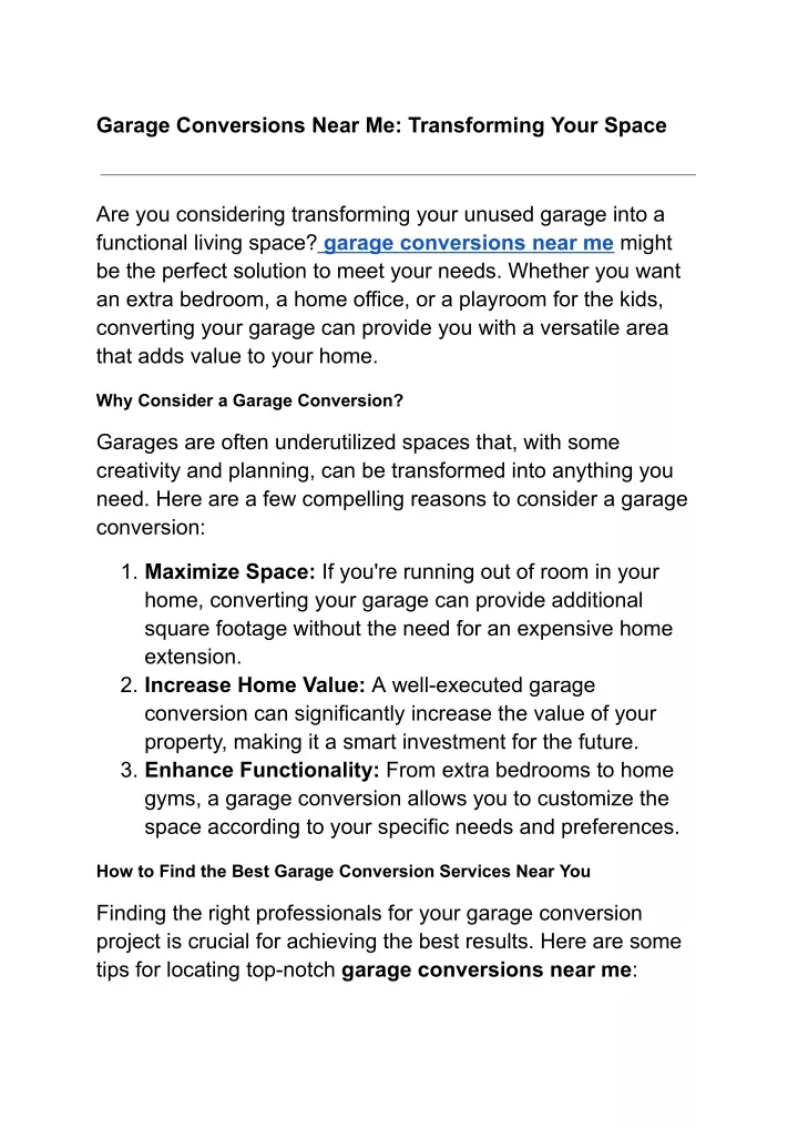 garage conversions near me transforming your space