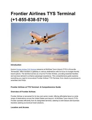 frontier airlines tys terminal 1 855 838 5710