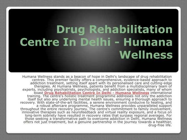 drug rehabilitation centre in delhi humana wellness