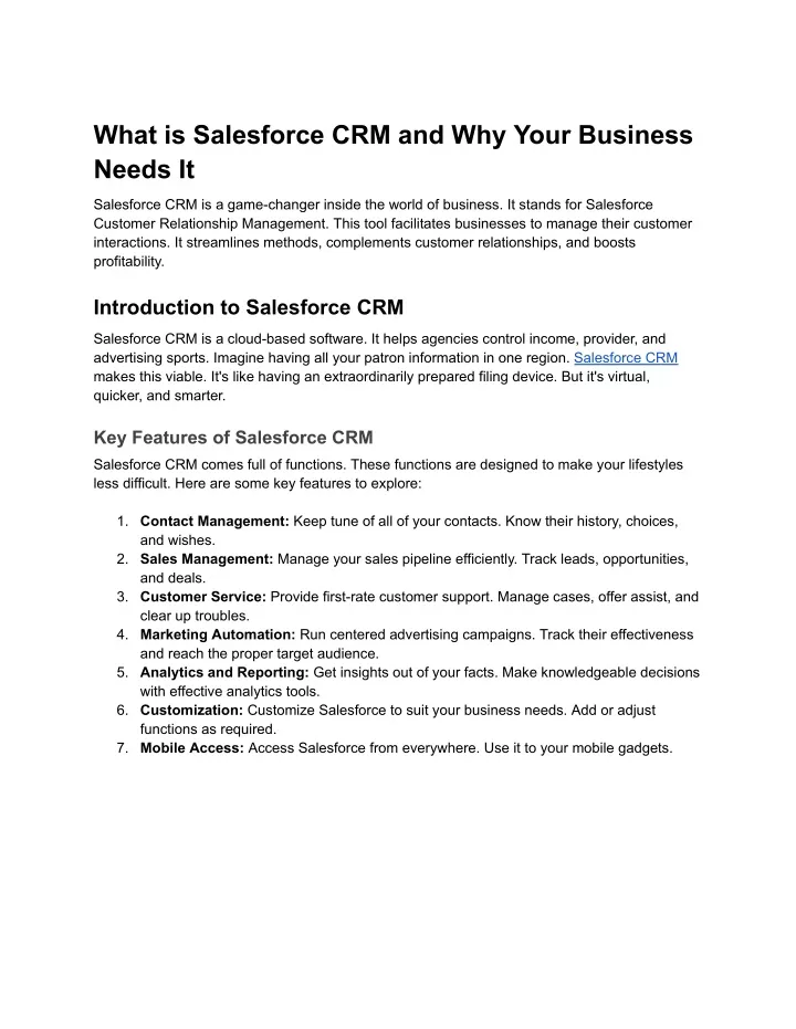 what is salesforce crm and why your business