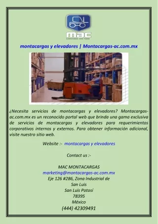 montacargas y elevadores  Montacargas-ac.com.mx