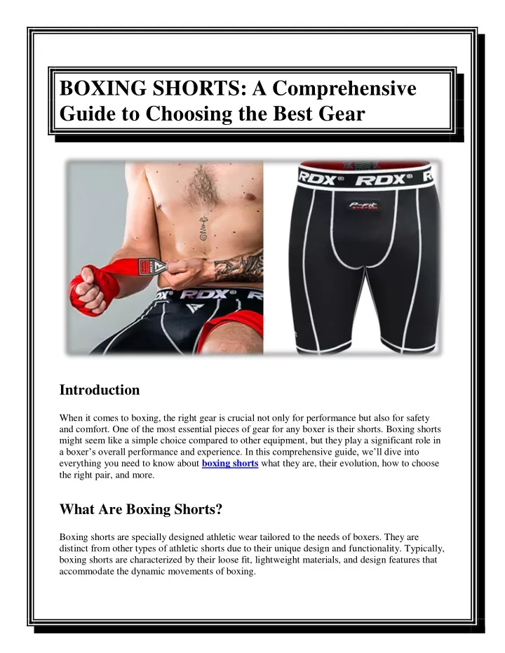 boxing shorts a comprehensive guide to choosing