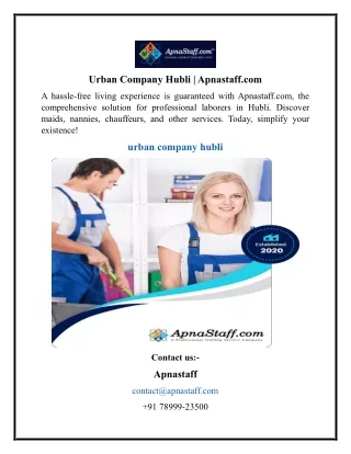 Urban Company Hubli  Apnastaff