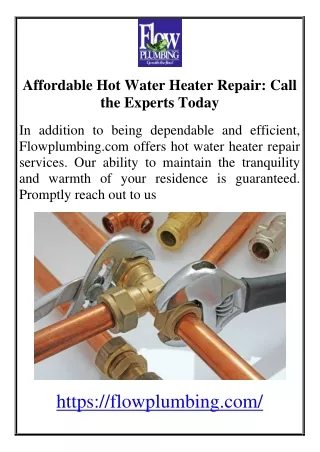 Emergency Hot Water Heater Repair Services Available 24/7