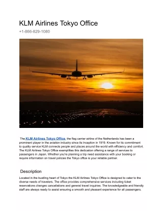 KLM Airlines Tokyo Office