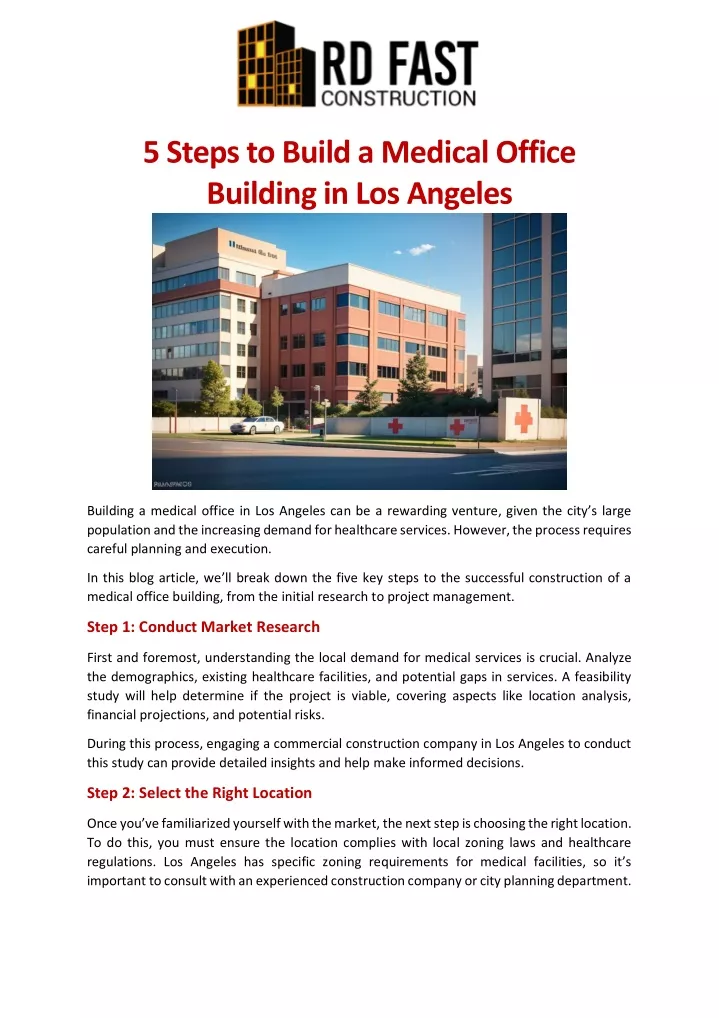 5 steps to build a medical office building