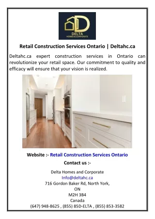 Retail Construction Services Ontario | Deltahc.ca