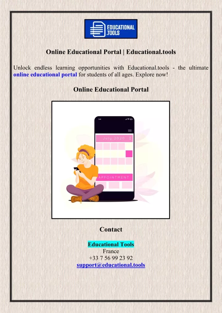 online educational portal educational tools