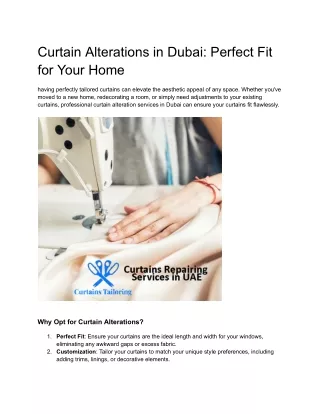 Curtain Alterations in Dubai_ Perfect Fit for Your Home