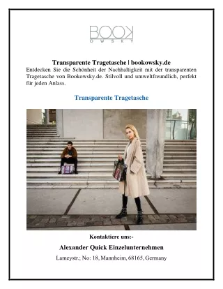 Transparente Tragetasche  bookowsky.de