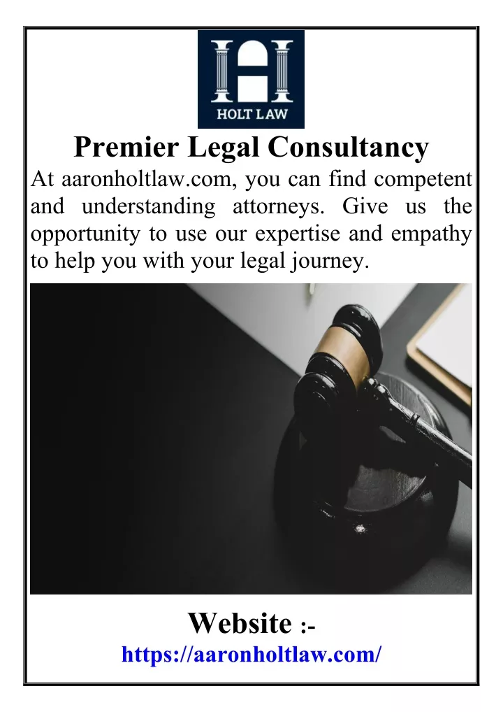 premier legal consultancy at aaronholtlaw