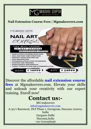 Nail Extension Course Fees  Mgmakeovers.com