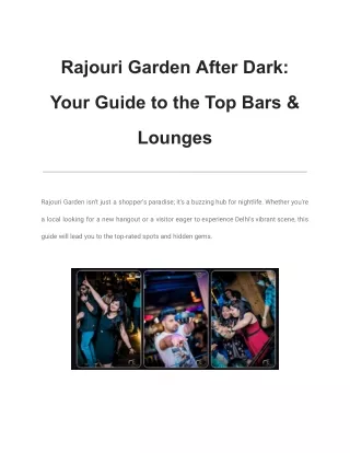 Rajouri Garden After Dark_ Your Guide to the Top Bars & Lounges