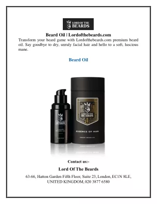 Beard Oil  Lordofthebeards