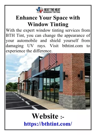 Enhance Your Space with Window Tinting