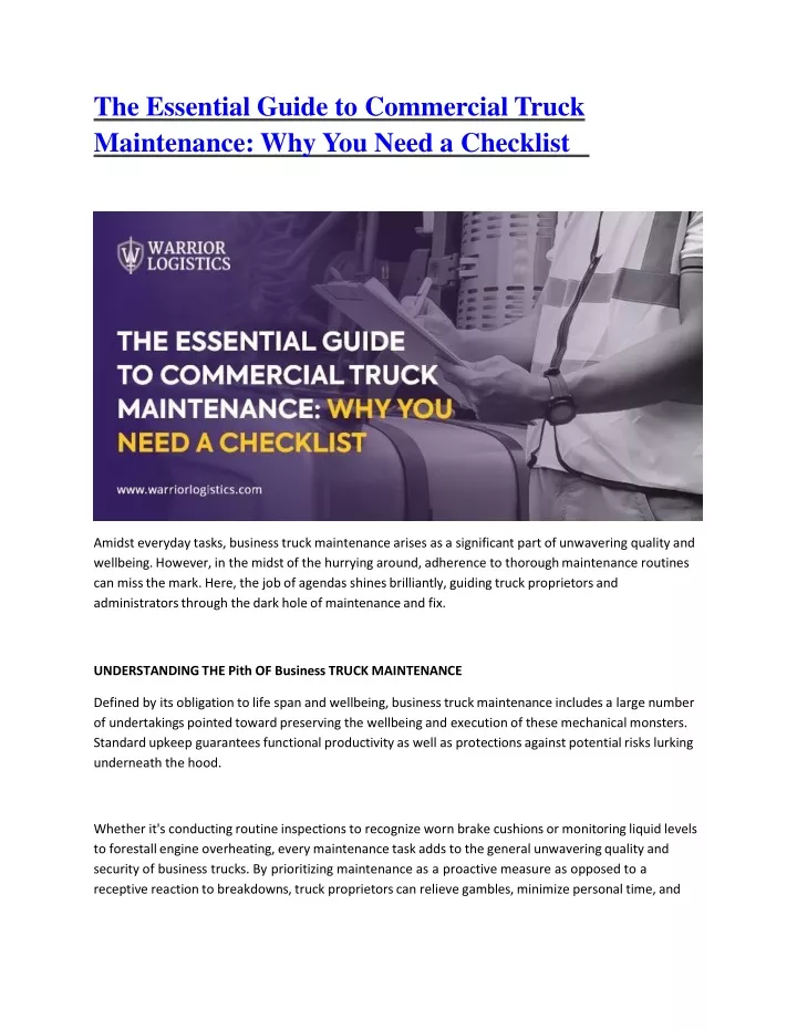 the essential guide to commercial truck