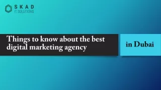 Things to know about the best digital marketing agency in Dubai