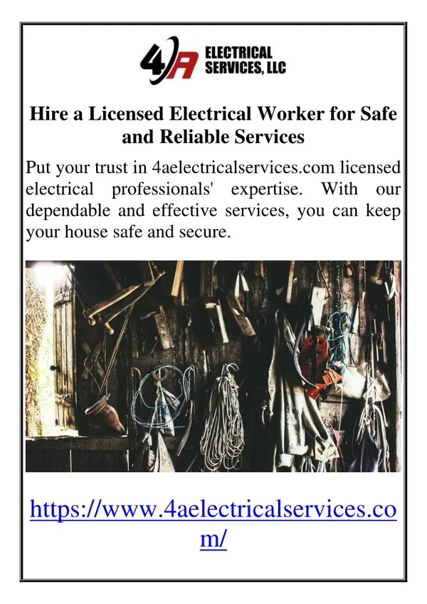 Hire a Licensed Electrical Worker for Safe and Reliable Service