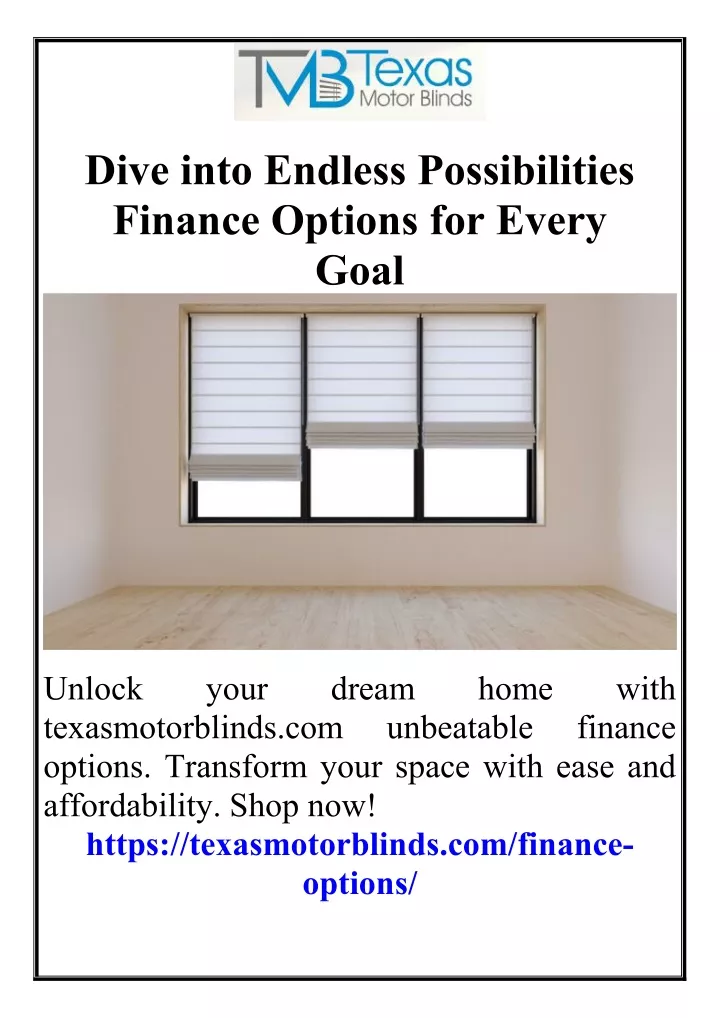 dive into endless possibilities finance options