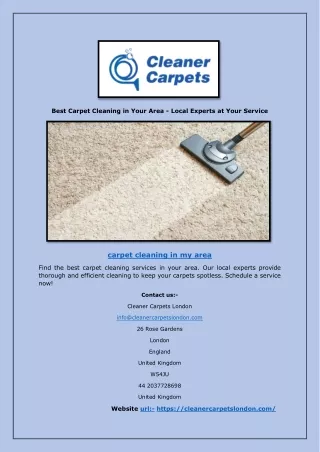 Best Carpet Cleaning in Your Area