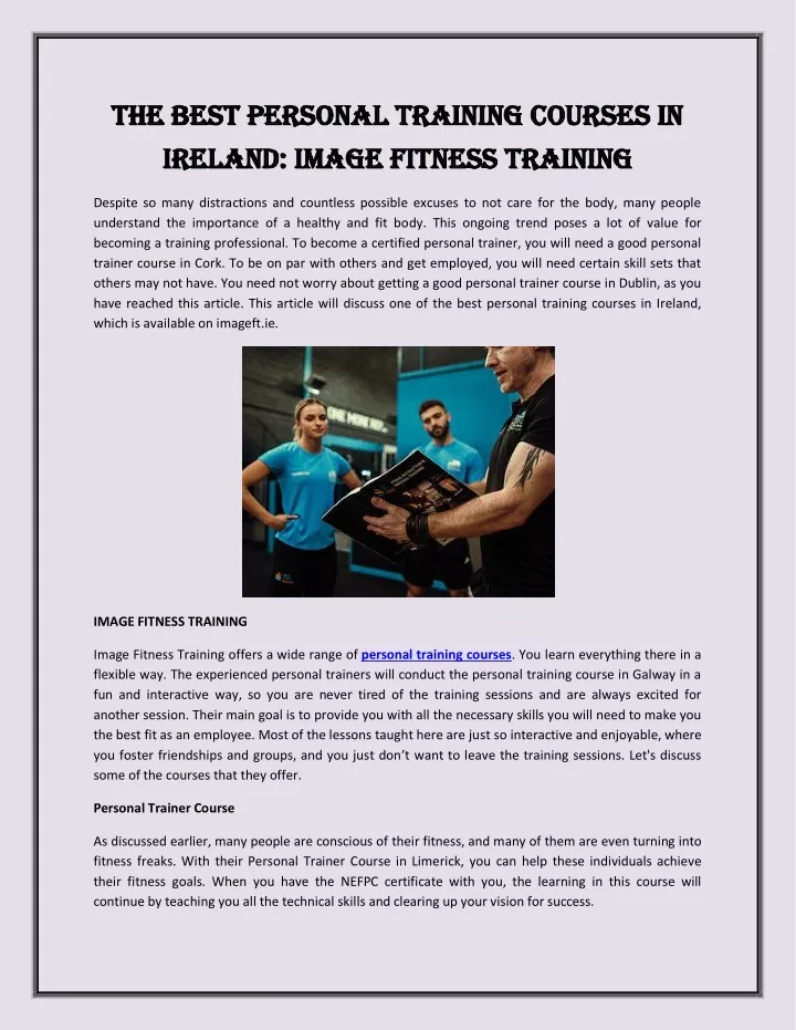 the best personal training courses in the best