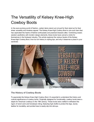 The Versatility of Kelsey Knee-High Cowboy Boots