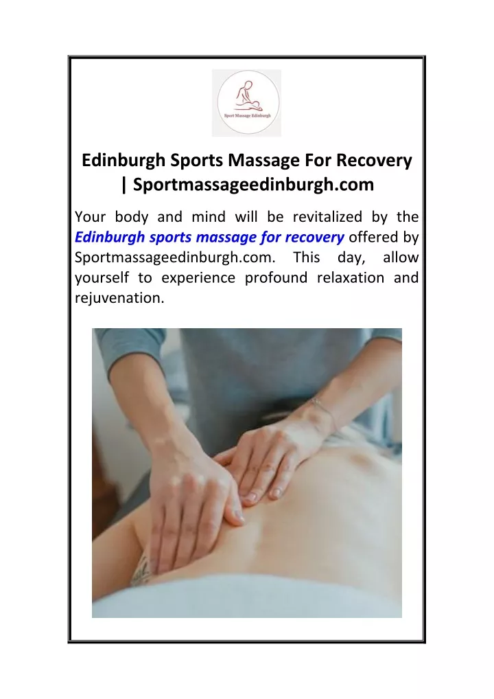 edinburgh sports massage for recovery