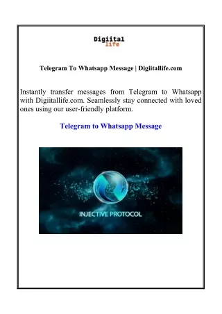 Telegram To Whatsapp Message | Digiitallife.com