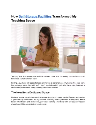 How Self-Storage Facilities Transformed My Teaching Space