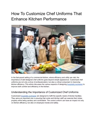 how to customize chef uniforms that enhance