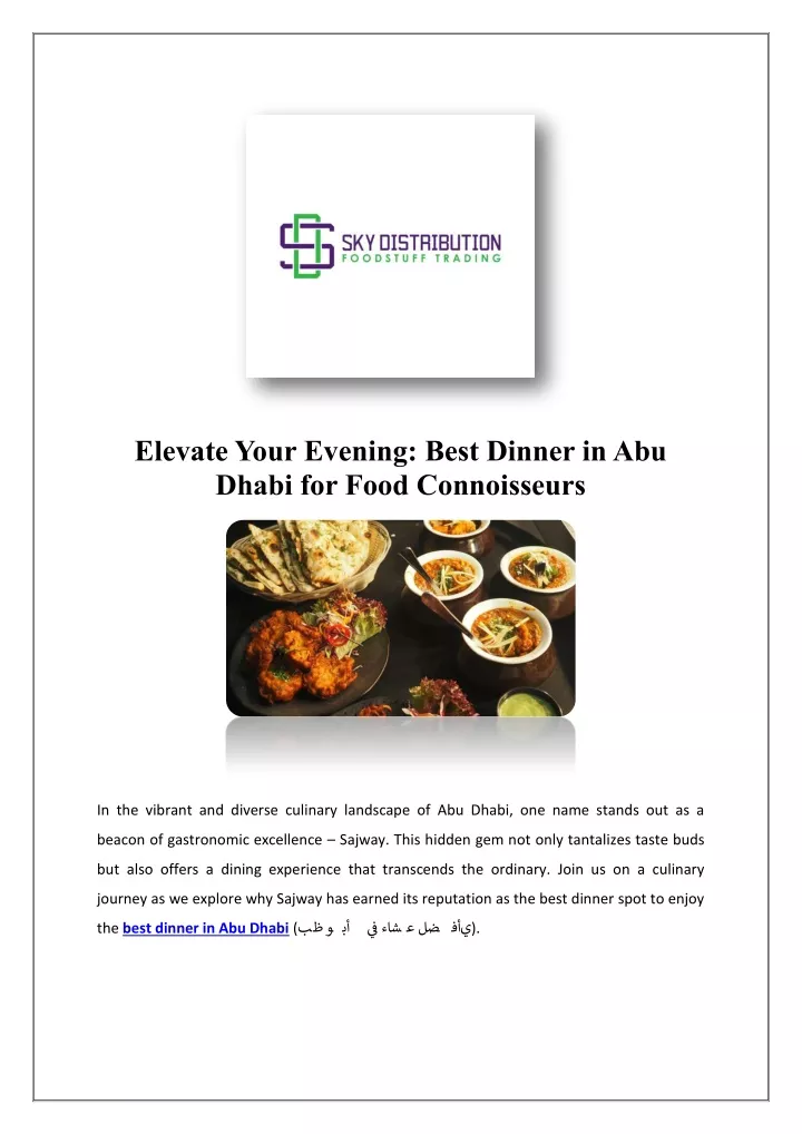 elevate your evening best dinner in abu dhabi