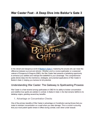 war caster feat a deep dive into baldur s gate 3