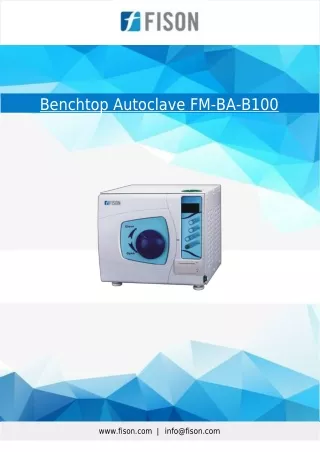 benchtop autoclave fm ba b100 www fison