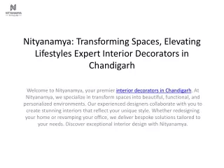 Nityanamya Transforming Spaces, Elevating Lifestyles Expert Interior Decorators in Chandigarh