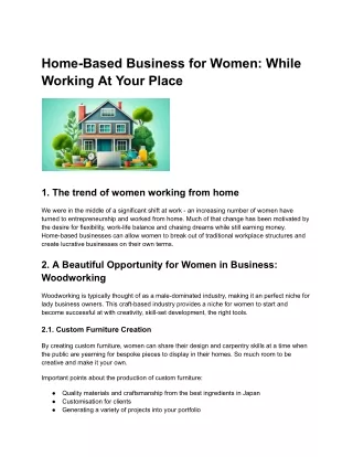 home based business for women while working
