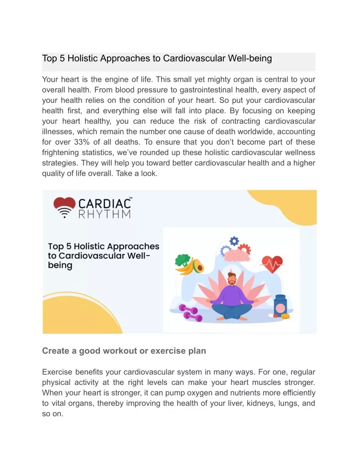 top 5 holistic approaches to cardiovascular well