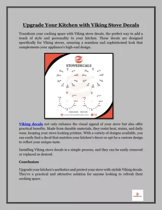 Upgrade Your Kitchen with Viking Stove Decals