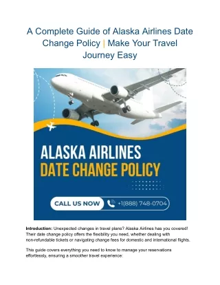 A Complete Guide of Alaska Airlines Date Change Policy