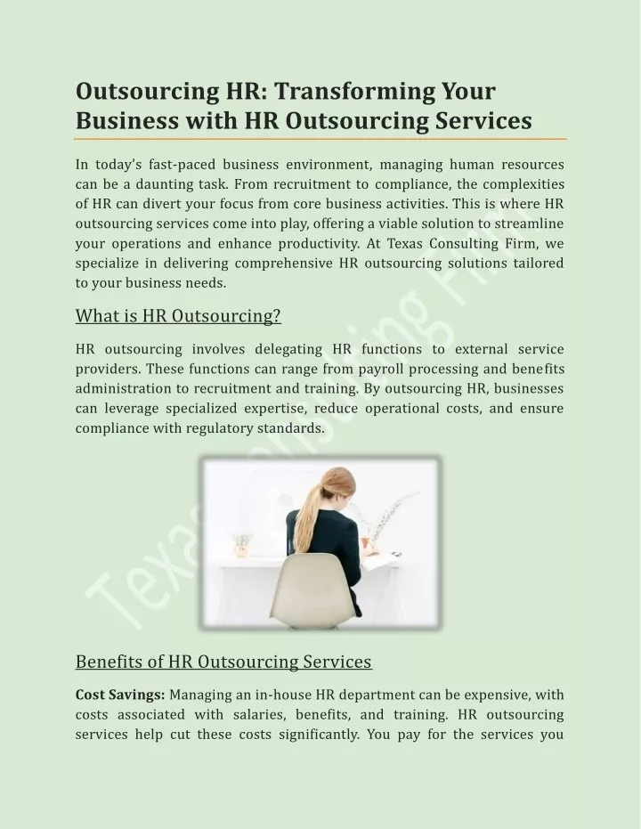 outsourcing hr transforming your business with